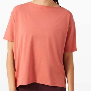 Lululemon Rusty Coral Back in Action Short Sleeve